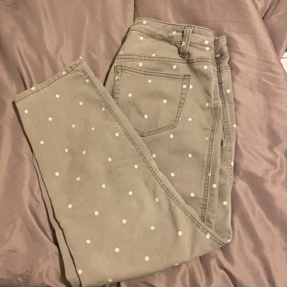 Gray polka dot jeans
